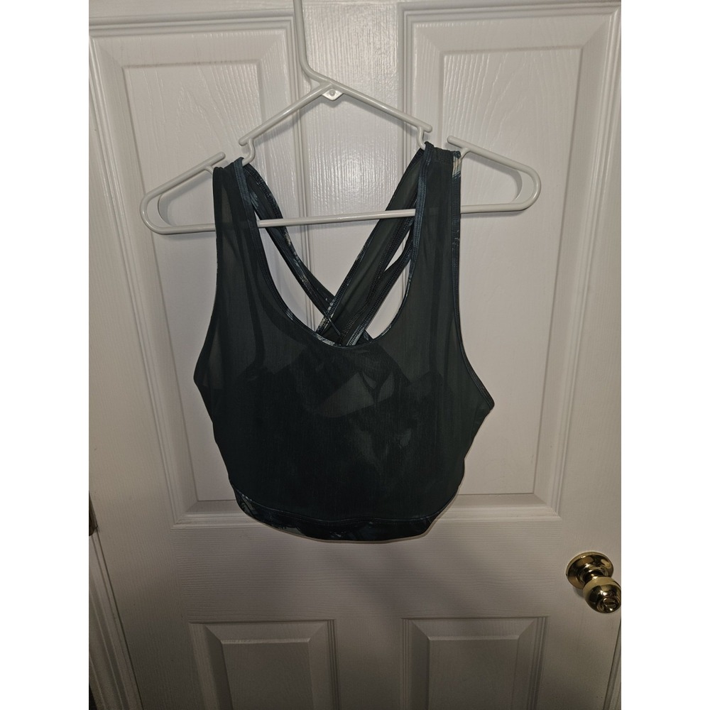 Fabletics Women's Trinity High Impact Sports Bra Blue Green, Size XL